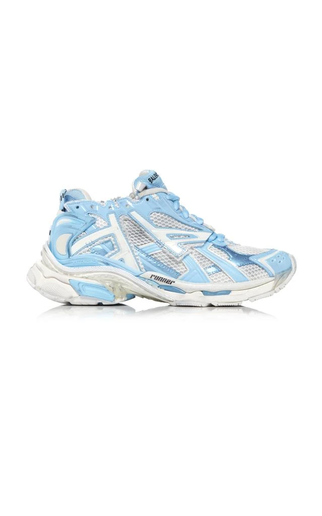 商品Balenciaga|Balenciaga - Runner Distressed Mesh and Rubber Sneakers - Blue - IT 37 - Moda Operandi,价格¥4318,第1张图片