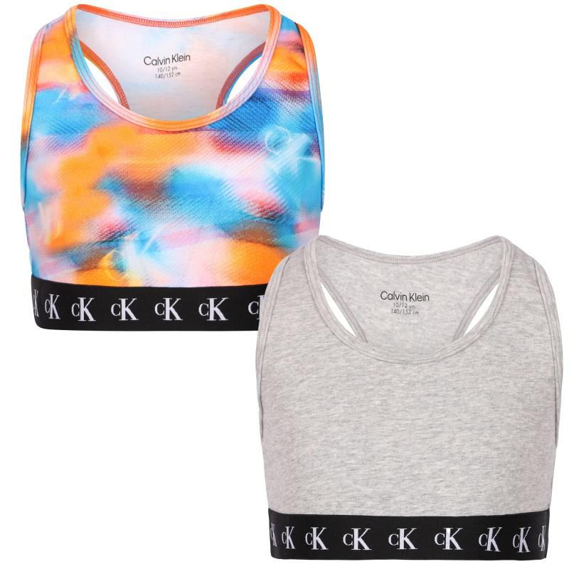 Logo sports tank tops set of 2 in gray and tie dye multicolor商品第1张图片规格展示