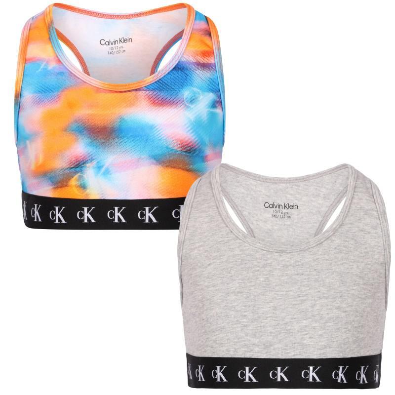 商品Calvin Klein|Logo sports tank tops set of 2 in gray and tie dye multicolor,价格¥552,第1张图片