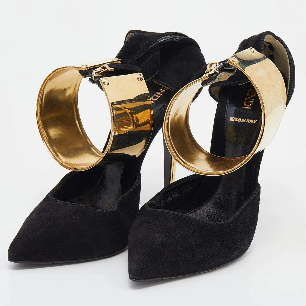 商品[二手商品] Fendi|Fendi Black Suede Ankle Wrap Sandals Size 38,价格¥961,第2张图片详细描述