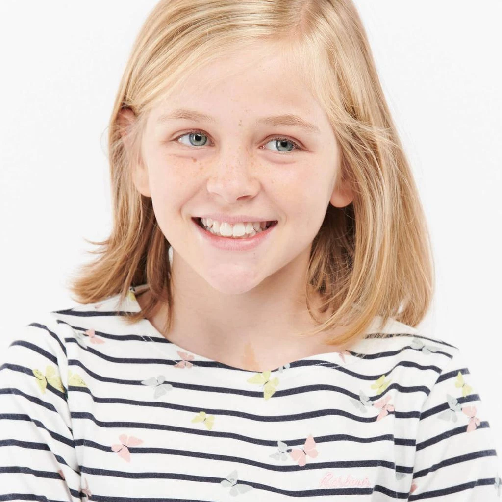 商品Barbour|Barbour Girls' Bradley Striped Top - Off White,价格¥99,第3张图片详细描述