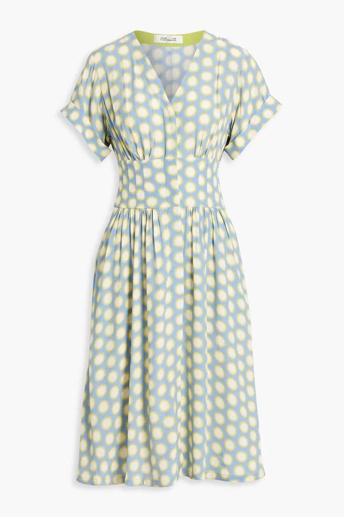 商品Diane von Furstenberg|Marge shirred printed crepe midi dress,价格¥1013,第1张图片