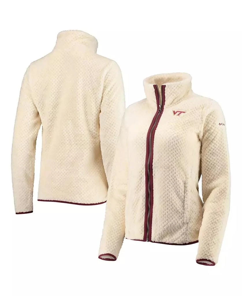 商品Columbia|Women's Cream Virginia Tech Hokies Fireside II Sherpa Full-Zip Jacket,价格¥517,第1张图片