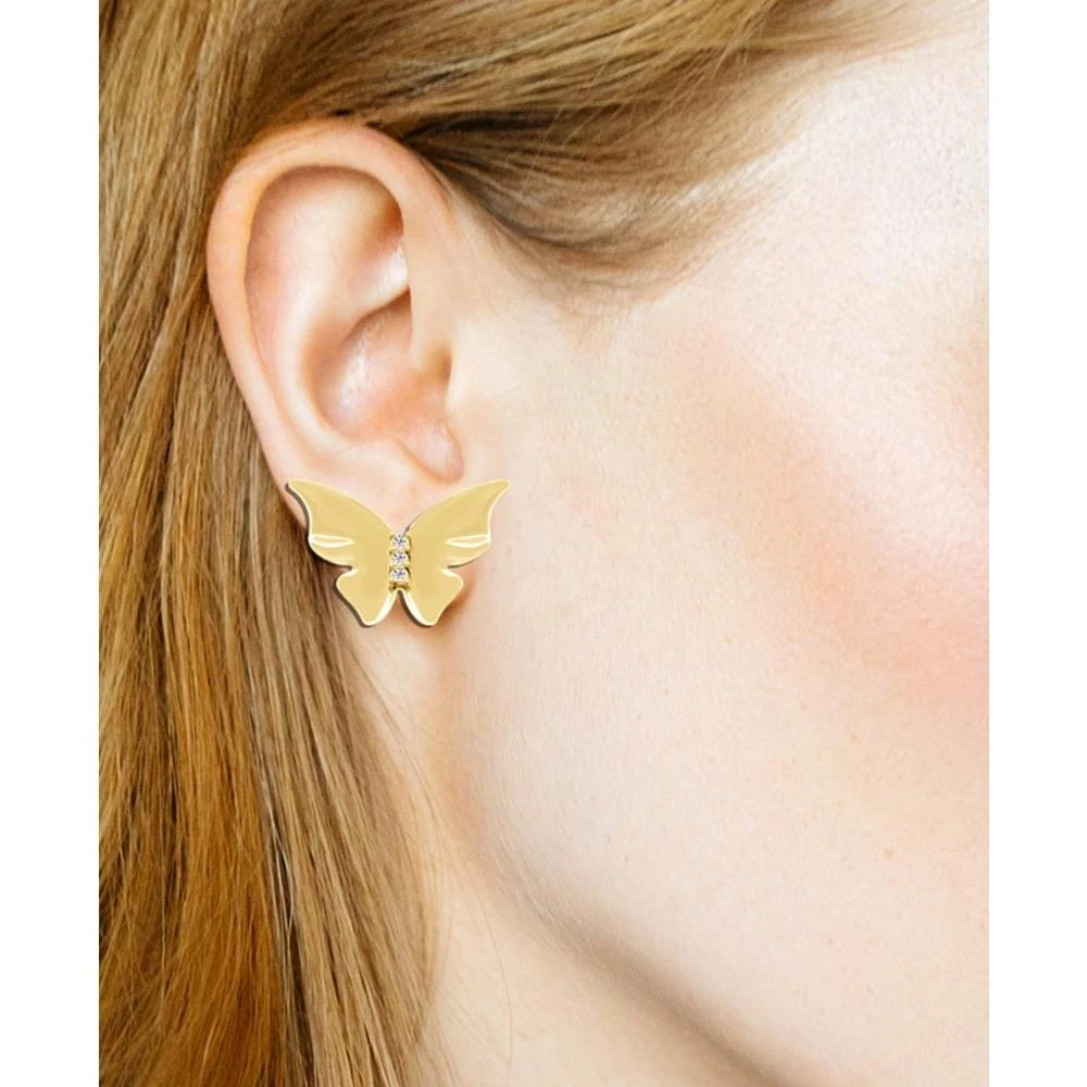 商品Essentials|And Now This Crystal Butterfly  Stud Earring in Silver Plate, Gold Plate or Rose Gold Plate,价格¥122,第2张图片详细描述