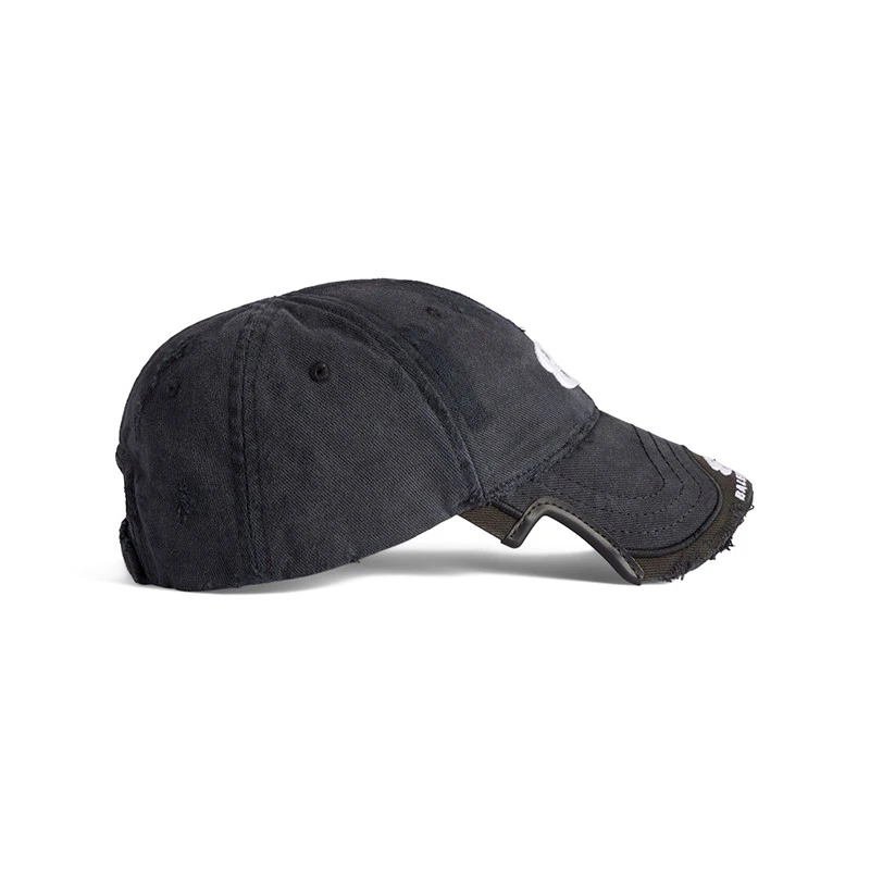 商品Balenciaga|【预售3-5天】Balenciaga/巴黎世家 男士黑色棉质可调节魔术贴经典棒球帽,价格¥3355,第4张图片详细描述