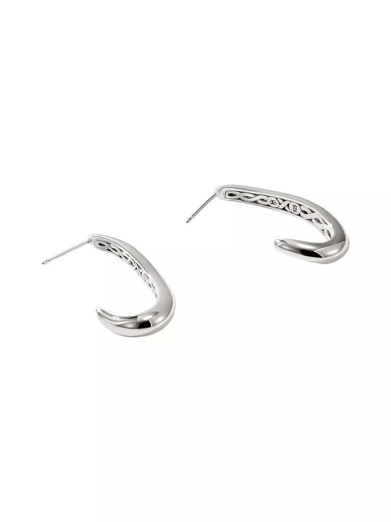 商品John Hardy|Surf Sterling Silver Medium Wavy Hoop Earrings,价格¥5433,第5张图片详细描述
