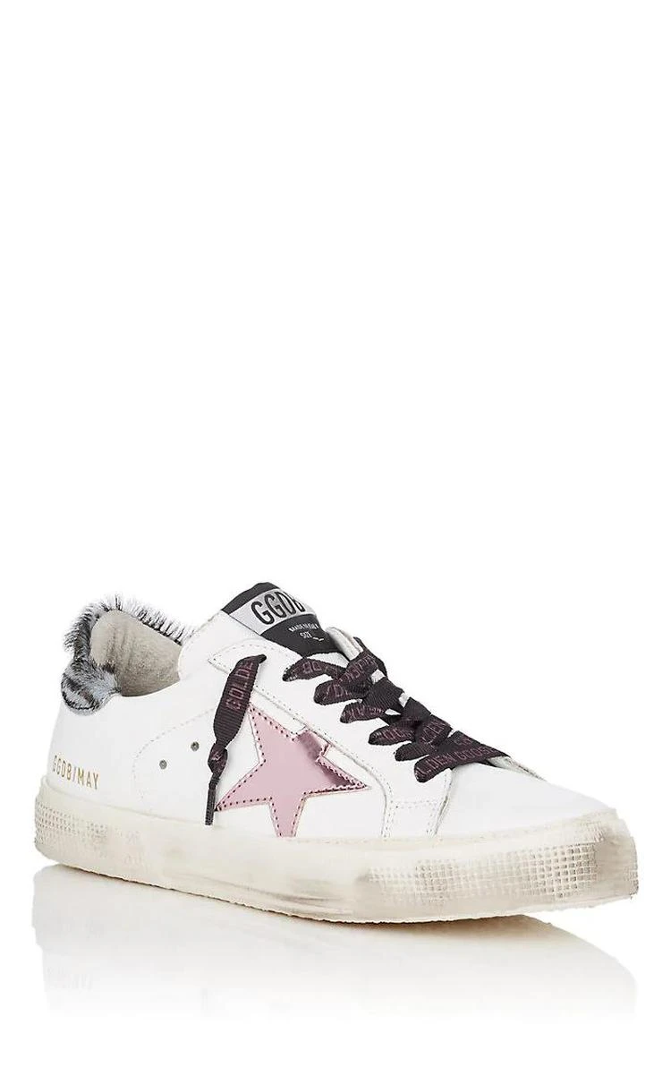 商品Golden Goose|Women's May Leather & Calf-Hair Sneakers,价格¥3161,第2张图片详细描述