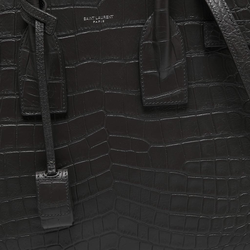 商品[二手商品] Yves Saint Laurent|Saint Laurent Grey Dark Croc Embossed Leather Small Classic Sac De Jour Tote,价格¥13155,第7张图片详细描述