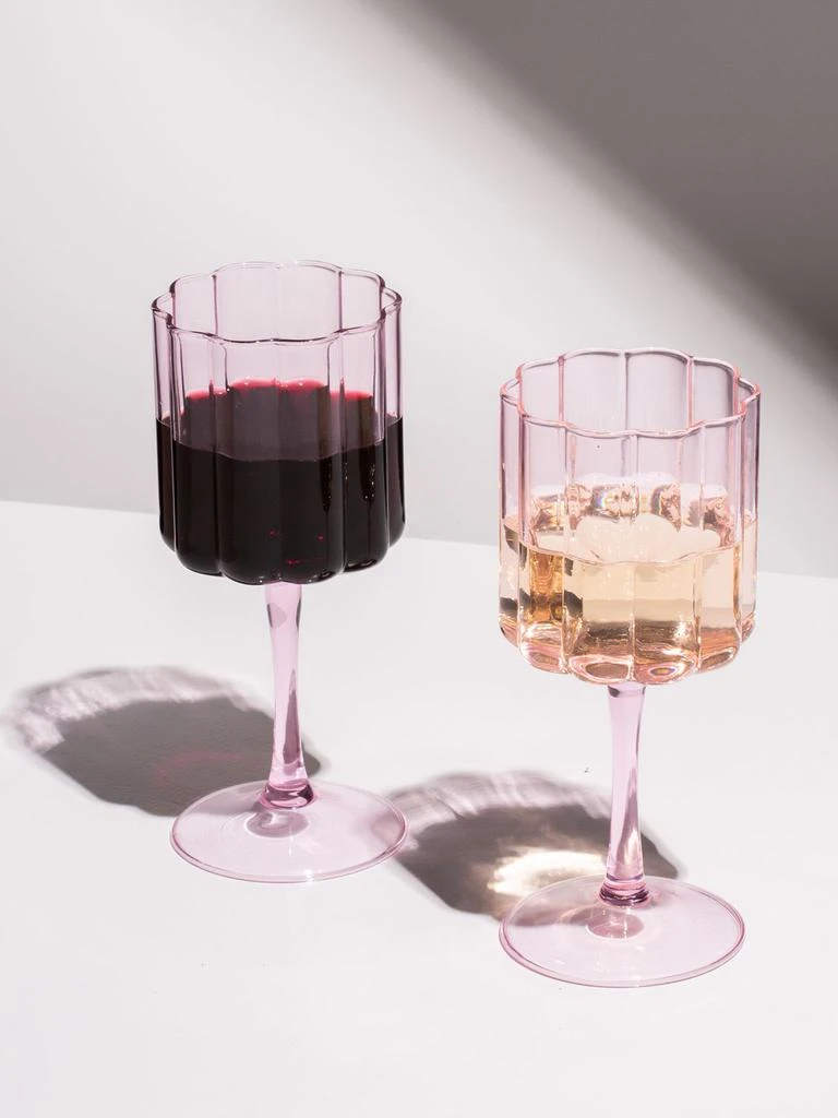 商品FAZEEK|Set Of 2 Wave Wine Glasses,价格¥834,第1张图片