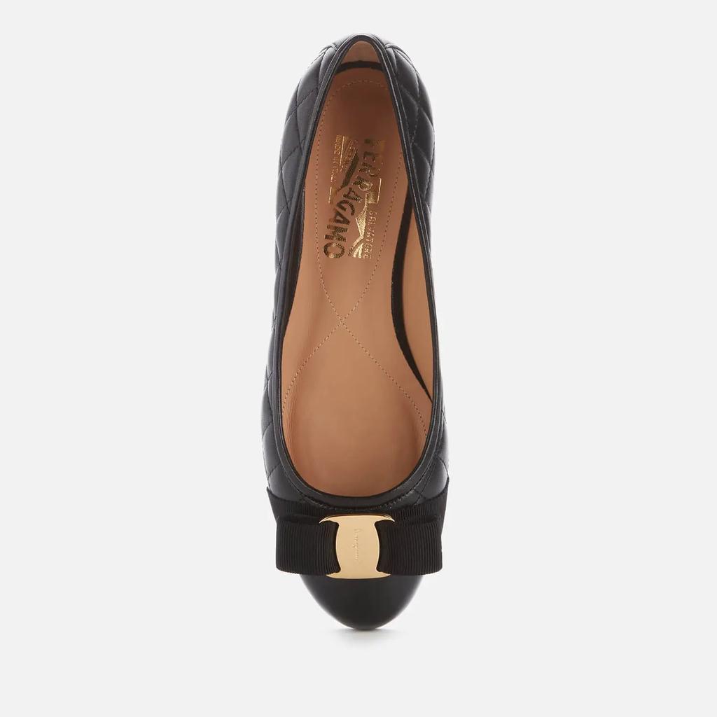 商品Salvatore Ferragamo|Salvatore Ferragamo Women's Varina Quilted Leather Ballet Flats - Black,价格¥3703,第5张图片详细描述