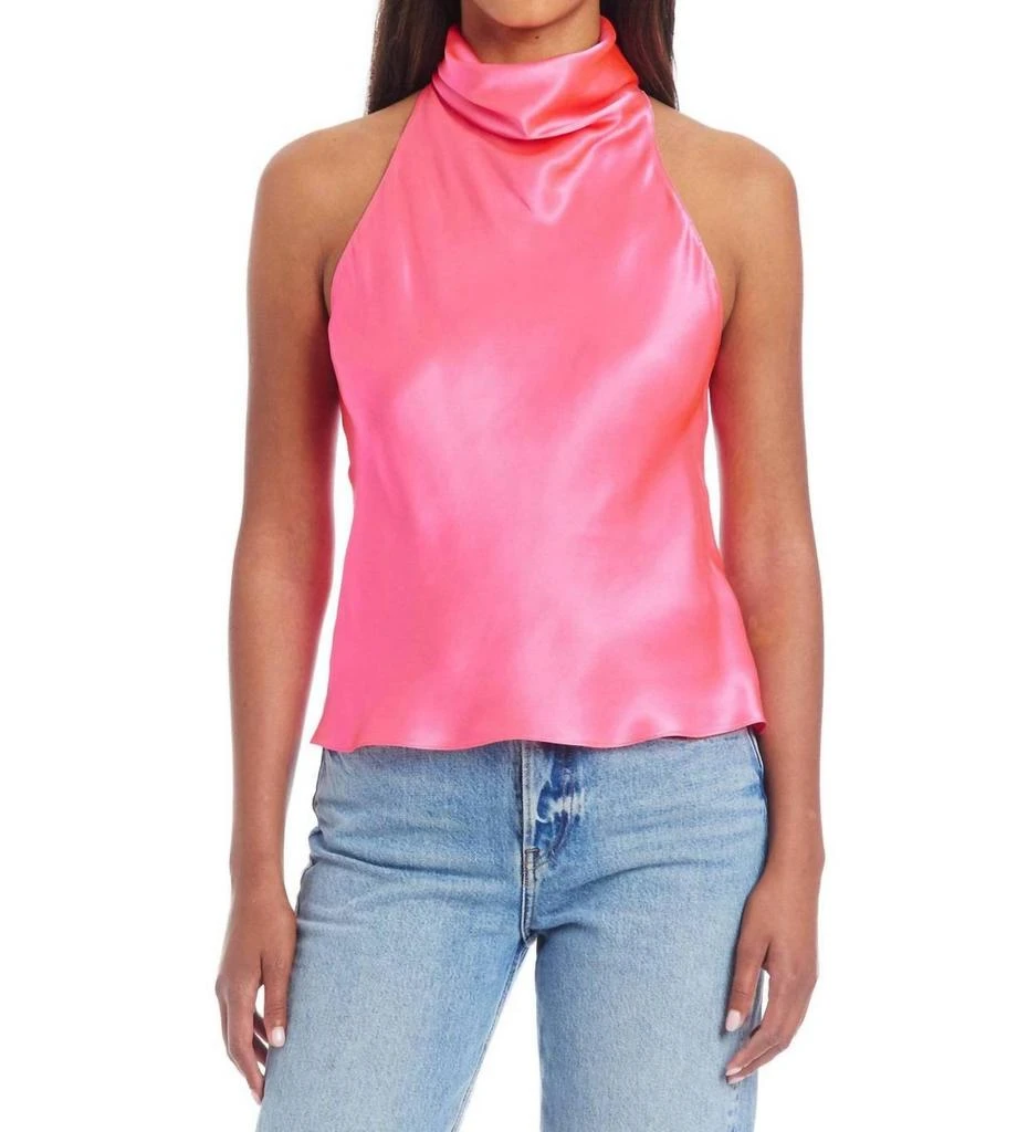 商品Amanda Uprichard|Sandrine Top in Fluro Pink,价格¥1019,第1张图片