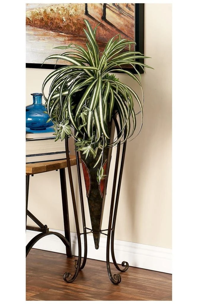 Brown Metal Indoor & Outdoor Planter with Scroll Stand - Set of 2 商品