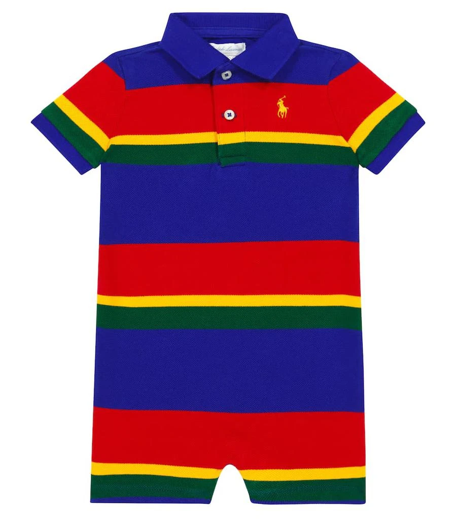商品Ralph Lauren|Baby striped piqué bodysuit,价格¥386,第1张图片