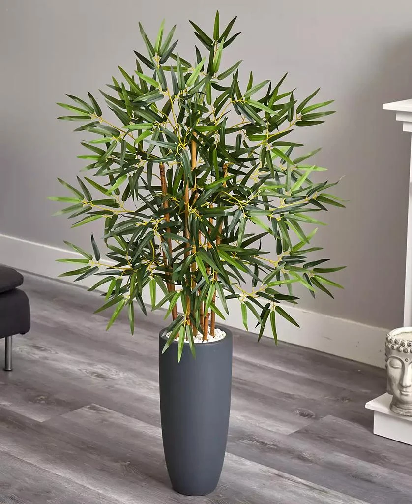 商品NEARLY NATURAL|4' Bamboo Artificial Tree in Gray Cylinder Planter,价格¥1196,第2张图片详细描述