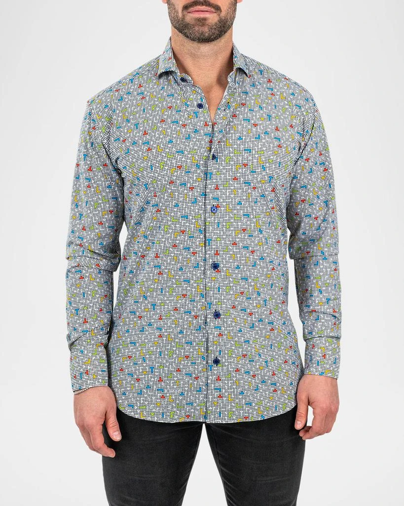 商品Maceoo|Men's Einstein Video Game Stretch Sport Shirt,价格¥1447,第3张图片详细描述