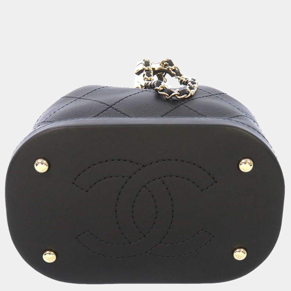 商品[二手商品] Chanel|Chanel Black Leather Egyptian Amulet CC Mini Bucket Bag,价格¥23860,第6张图片详细描述