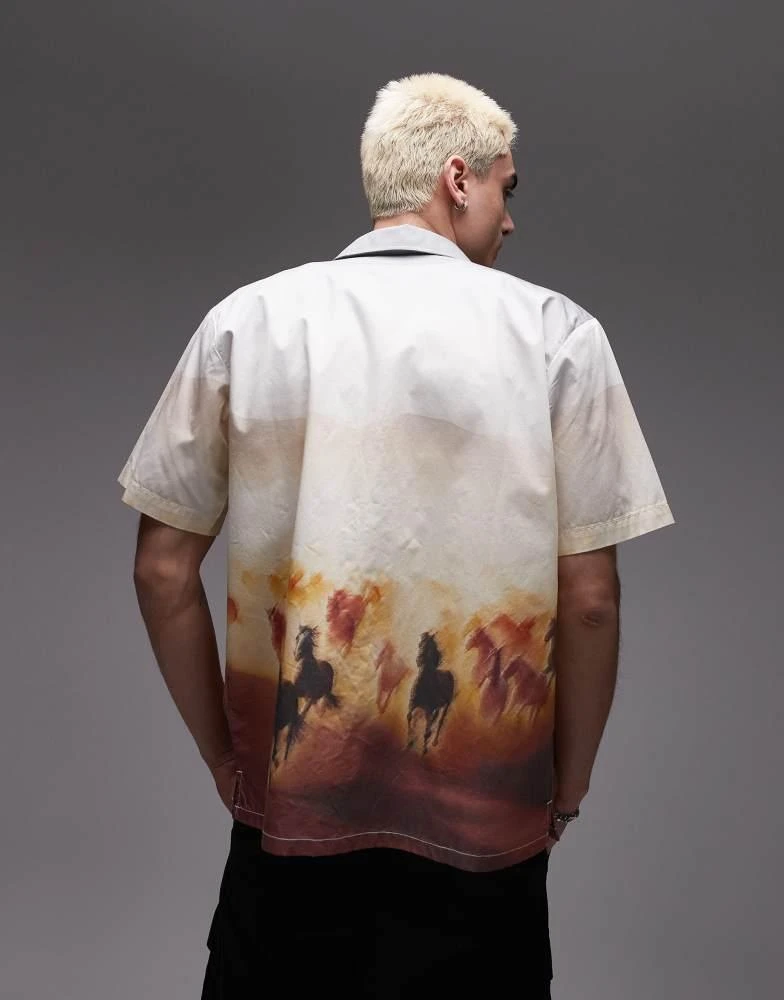 商品DICKIES|Dickies running wild western graphic print shirt in tan,价格¥544,第1张图片