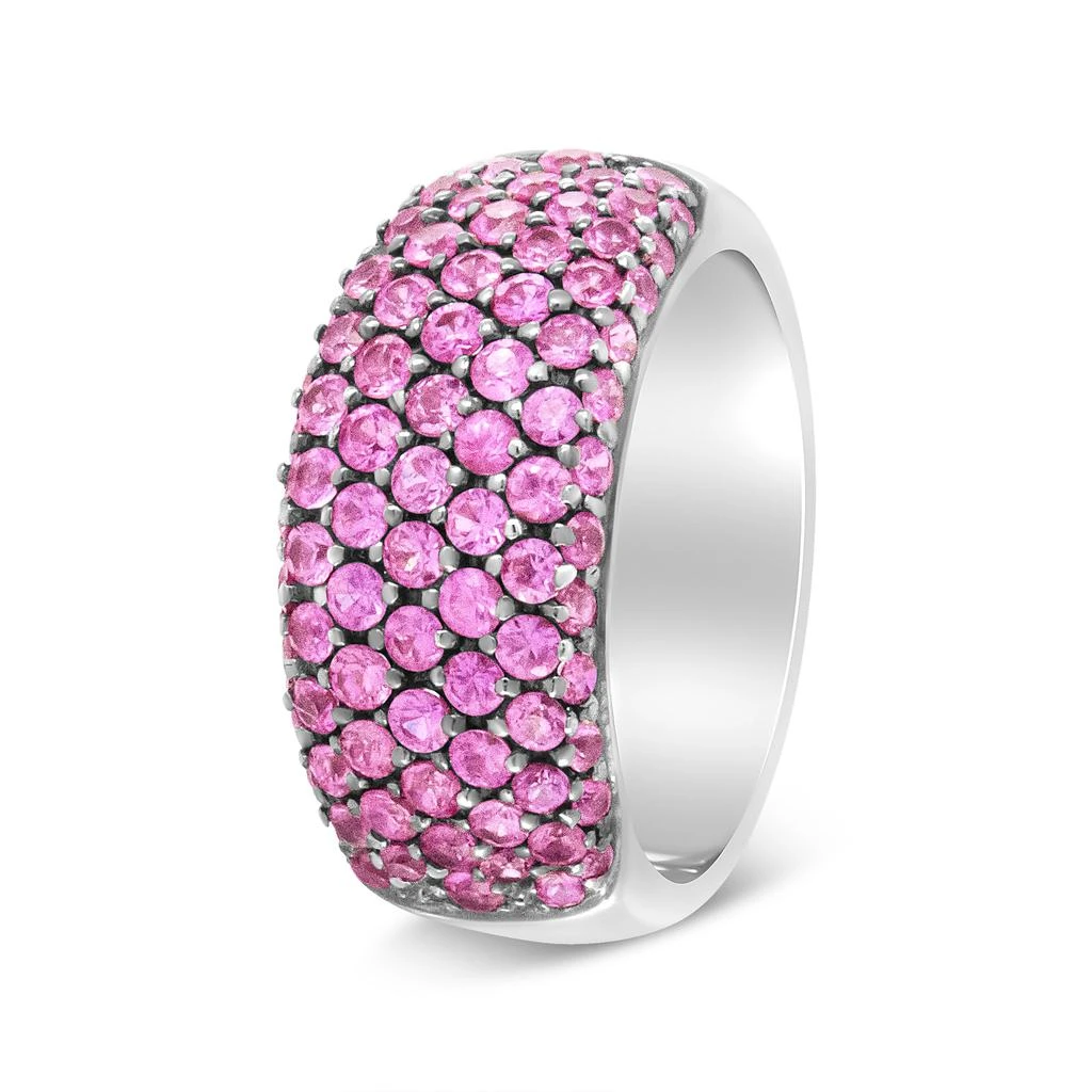 商品Haus of Brilliance|18K White Gold and Black Rhodium Multi Row Pink Sapphire Classic Band Ring,价格¥35779,第4张图片详细描述