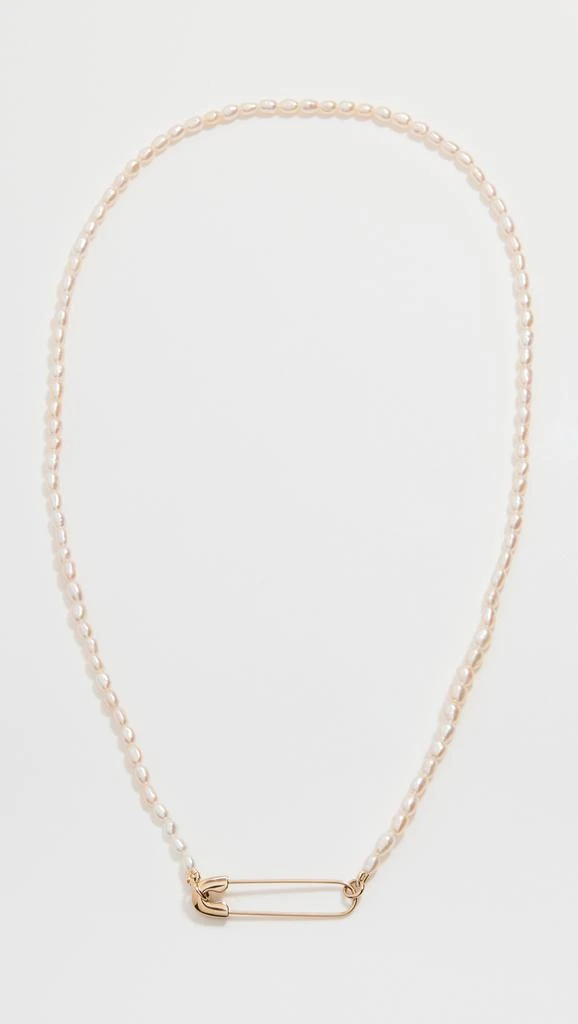 商品Zoe Chicco|14k Pearl Bead Necklace with a 14k Safety Pin Closure in Front,价格¥4295,第1张图片