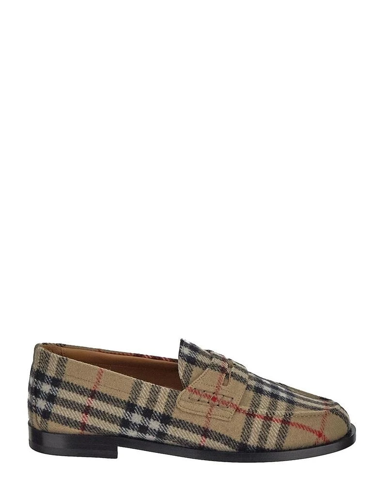 商品Burberry|Check Wool Felt Loafers,价格¥2376,第1张图片