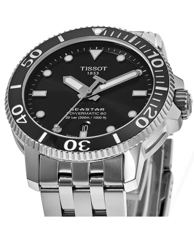 商品Tissot|Tissot Seastar 1000 Black Dial Stainless Steel Men's Watch T120.407.11.051.00,价格¥4116,第3张图片详细描述
