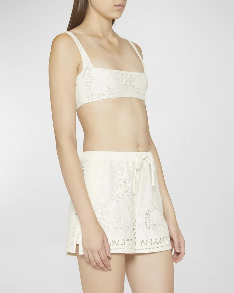商品Valentino|Logo Bandana Guipure Bra Top,价格¥3848,第3张图片详细描述