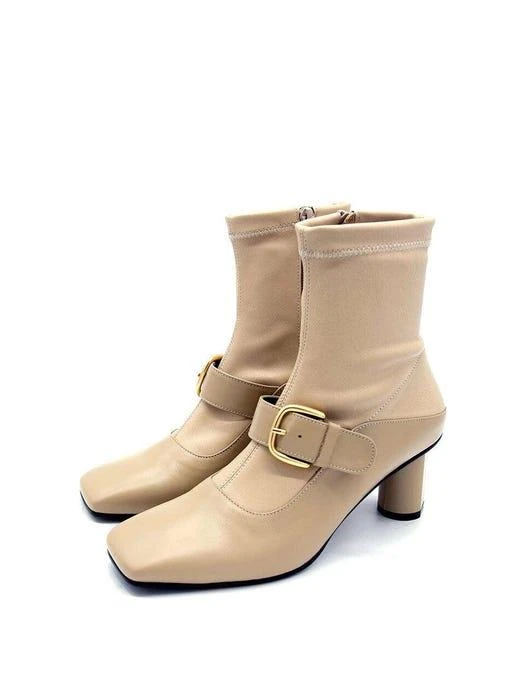商品NONETHELESS|Mary-Jane Socks Boots_Beige,价格¥1737,第4张图片详细描述