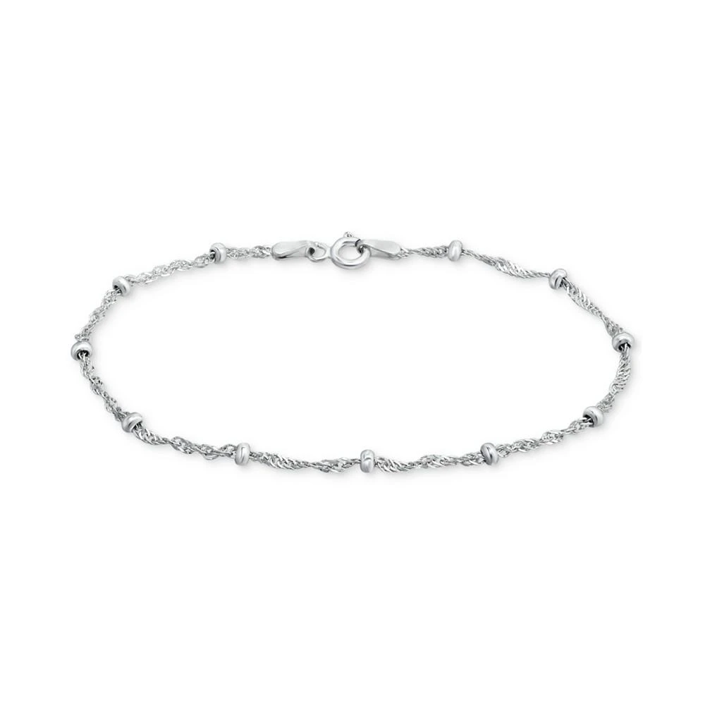 商品Giani Bernini|Sterling Silver Bracelet,  7-1/4" Singapore Small Beaded Chain,价格¥300,第1张图片