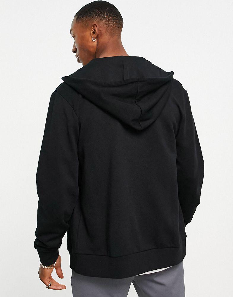 Armani Exchange small box AX logo print zip through hoodie in black商品第4张图片规格展示