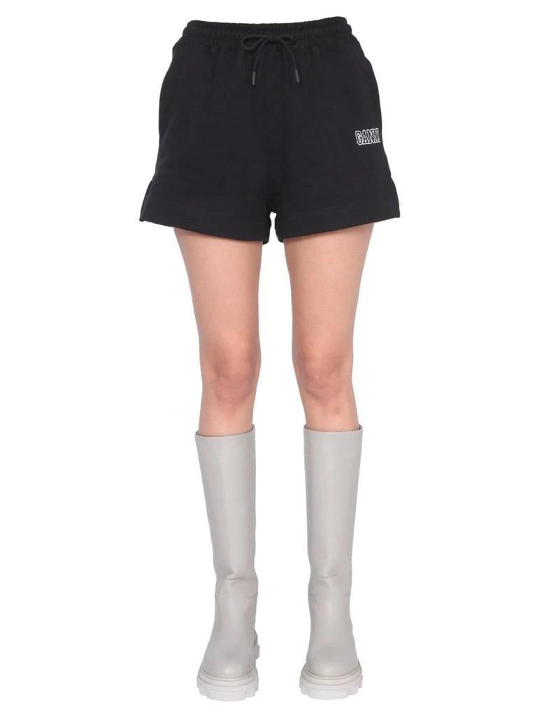 商品Ganni|Ganni Software Isoli Drawstring Shorts,价格¥474,第4张图片详细描述