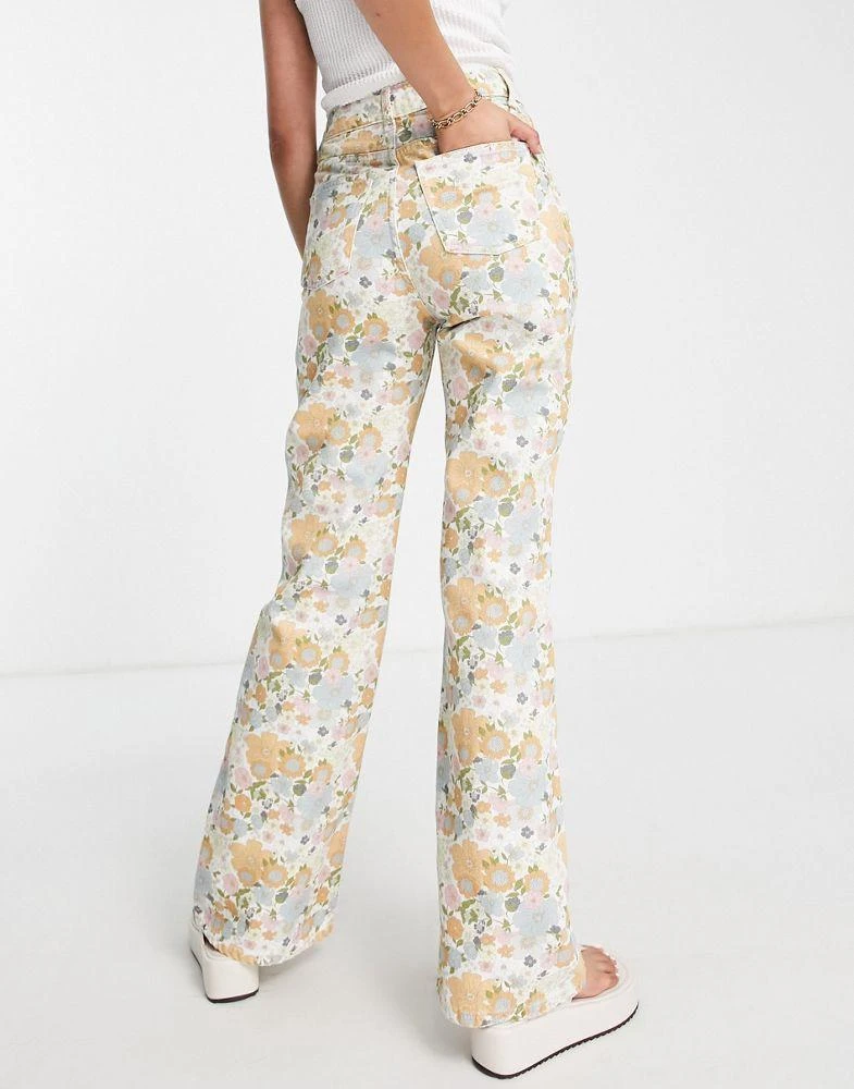 商品Topshop|Topshop retro floral pattern 90s flare in multi,价格¥202,第2张图片详细描述