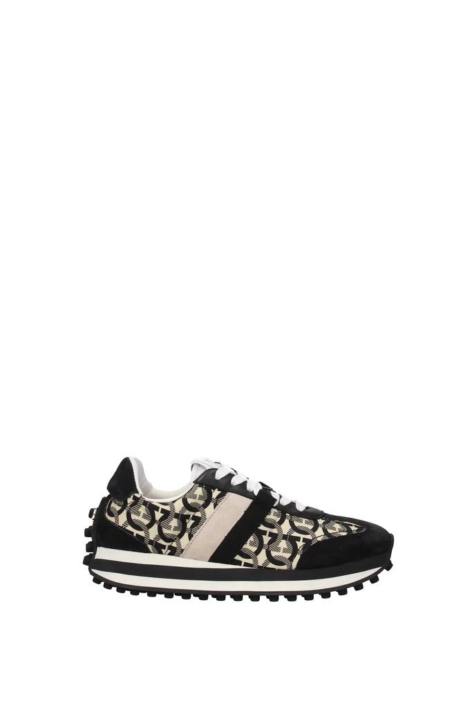 商品Salvatore Ferragamo|Sneakers iulia Fabric Black Beige,价格¥2630,第1张图片