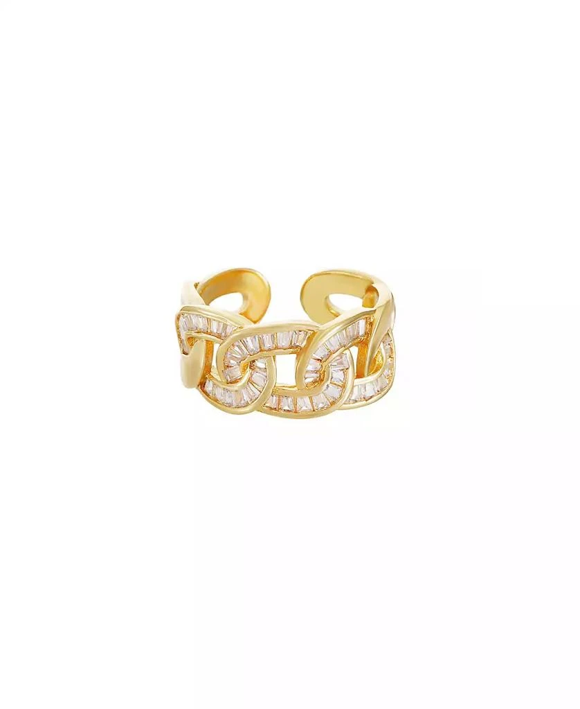 商品Ettika Jewelry|Adjustable Cubic Zirconia 18K Gold Plated Link Ring,价格¥336,第1张图片