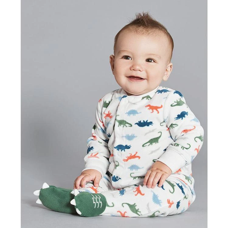 商品Carter's|Dinosaur-Print Fleece Footed Coverall, Baby Boys (0-24 months),价格¥43,第2张图片详细描述