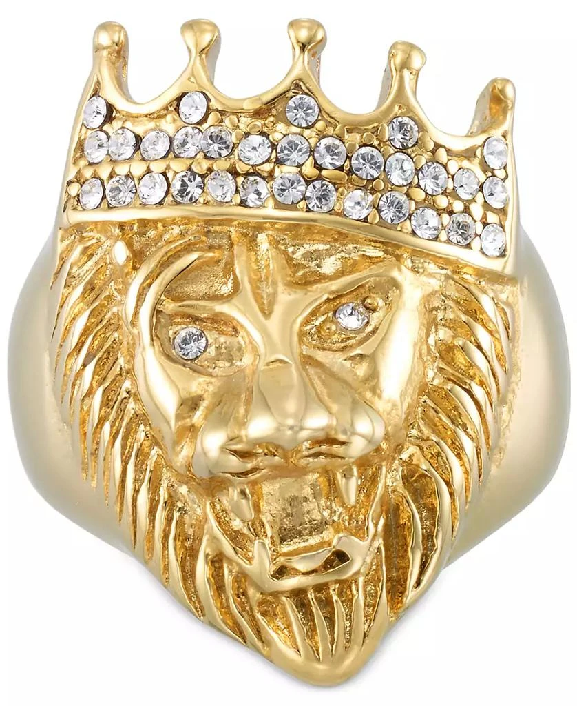 商品LEGACY for MEN by Simone I. Smith|Crystal Lion Ring in Gold-Tone Ion-Plated Stainless Steel,价格¥1146,第2张图片详细描述