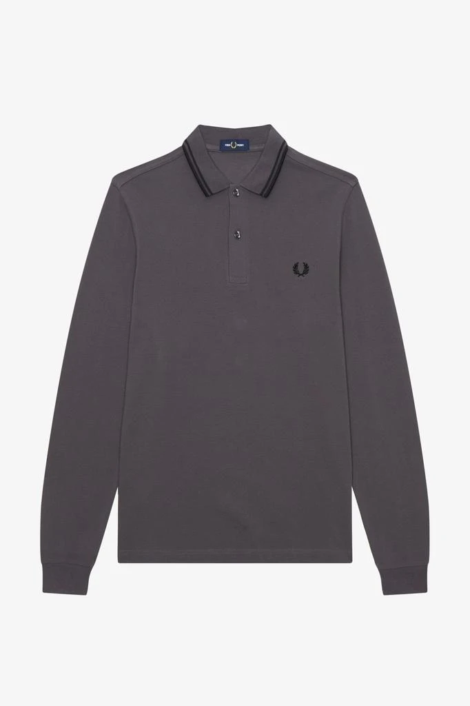 商品Fred Perry|Fred Perry M3636 Pique Long Sleeve Polo Shirt Gunmetal,价格¥745,第1张图片