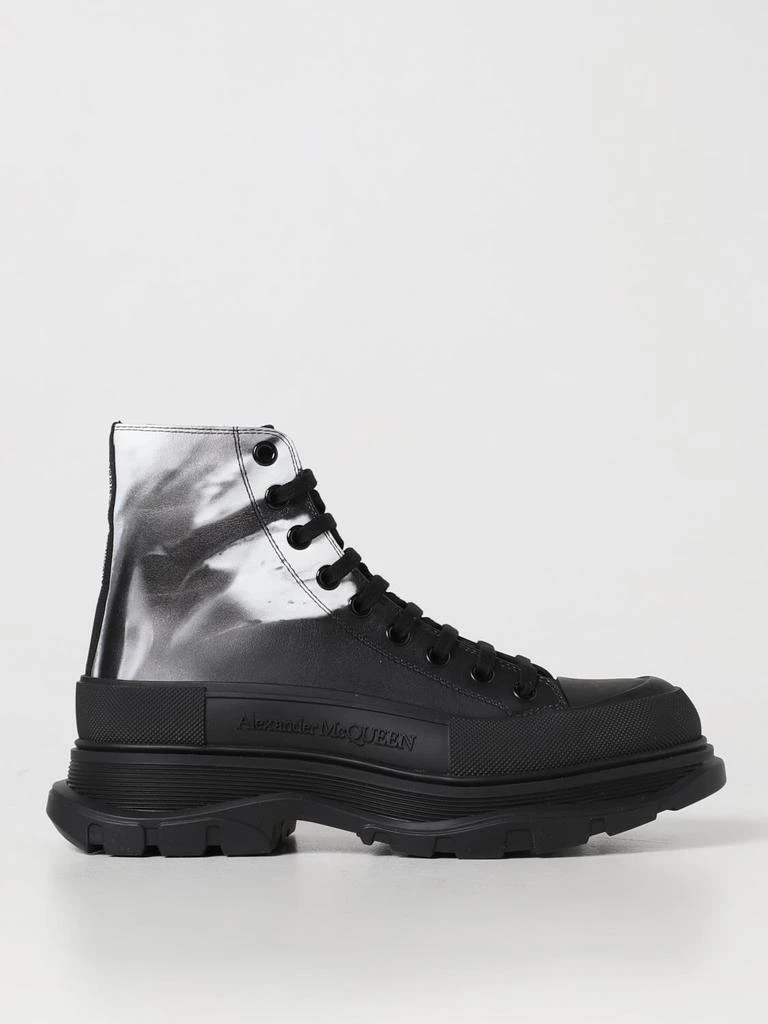 商品Alexander McQueen|Alexander McQueen Tread ankle boots in leather,价格¥5511,第1张图片