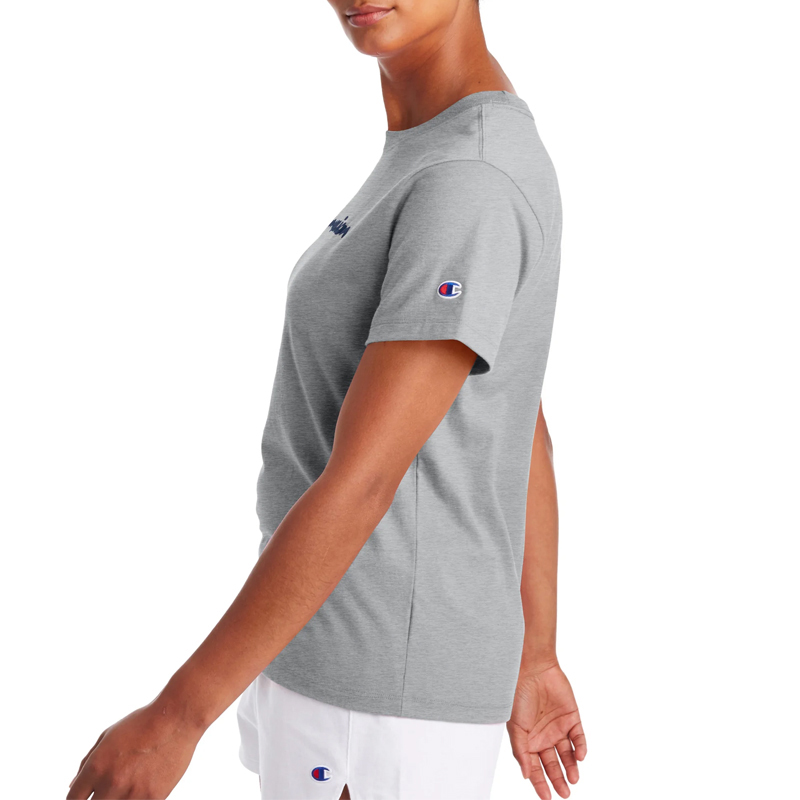Champion 女士灰色字母logo图案圆领短袖T恤 GT18H-Y08113-021商品第3张图片规格展示