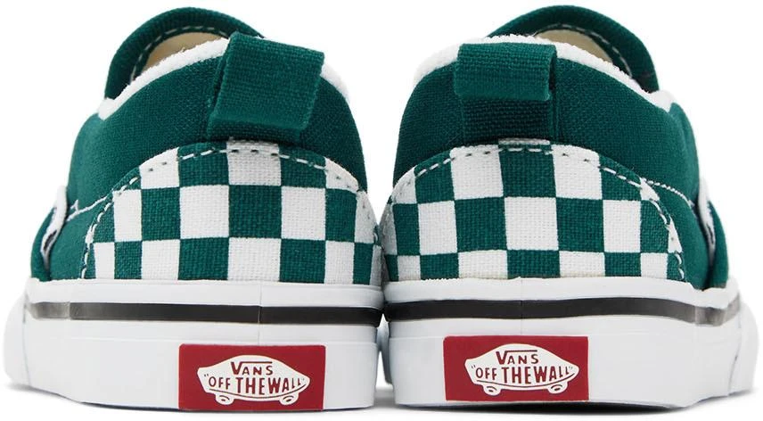 商品Vans|Baby Green & White Checkerboard Slip-On V Sneakers,价格¥198,第2张图片详细描述