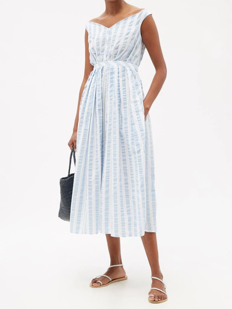 商品Thierry Colson|Valeria striped seersucker-cotton dress,价格¥1912,第2张图片详细描述