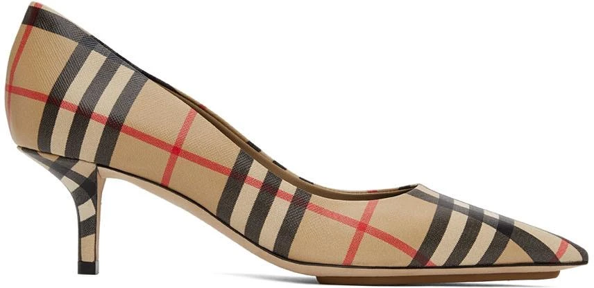商品Burberry|驼色 Vintage Check 中跟鞋,价格¥7033,第1张图片