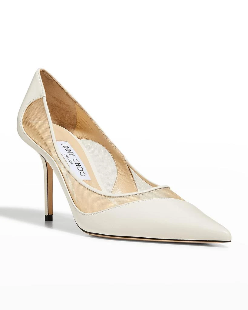 商品Jimmy Choo|Love Leather Mesh Pumps,价格¥3124,第2张图片详细描述