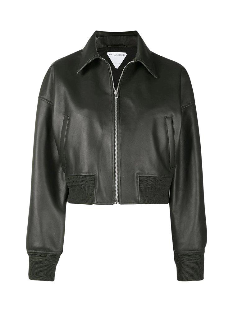 Bottega Veneta Leather Bomber Jacket商品第1张图片规格展示