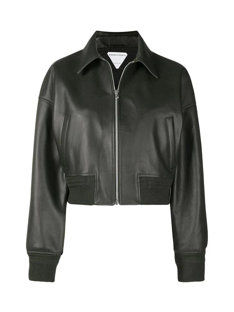 商品Bottega Veneta|Bottega Veneta Leather Bomber Jacket,价格¥11183,第1张图片