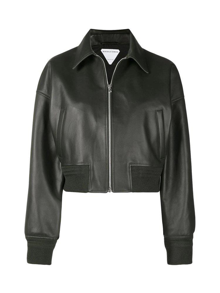 商品Bottega Veneta|Bottega Veneta Leather Bomber Jacket,价格¥18581,第1张图片