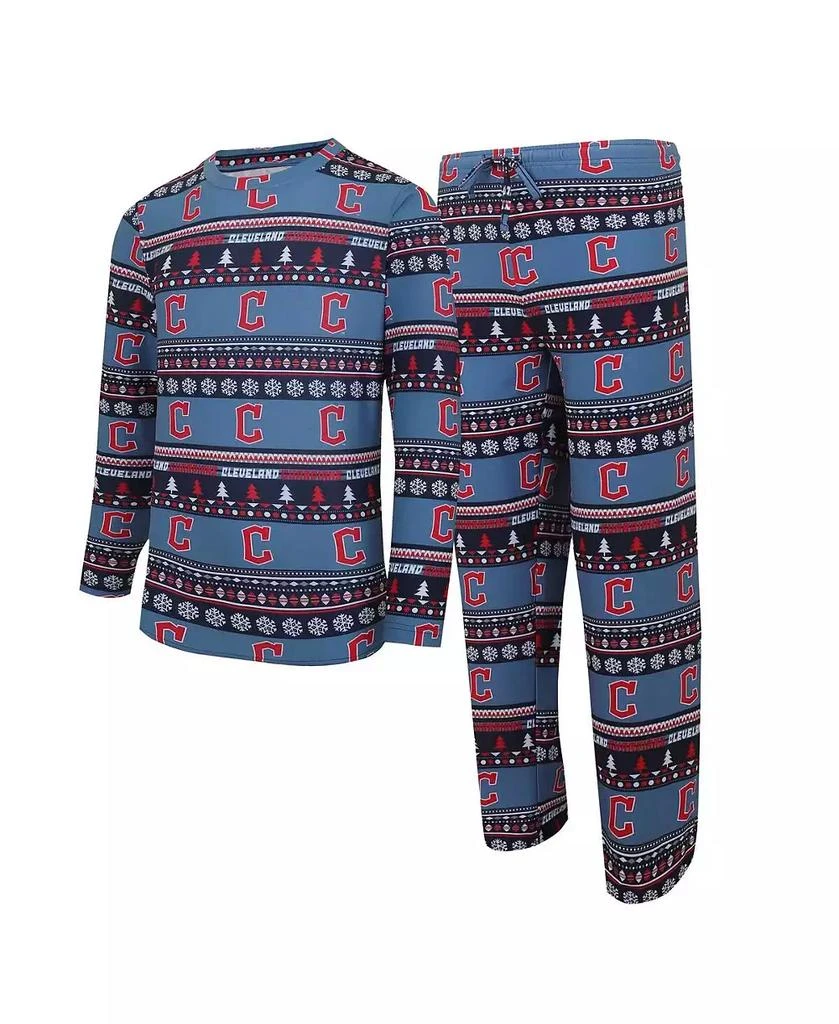 商品Concepts Sport|Men's Navy Cleveland Guardians Knit Ugly Sweater Long Sleeve Top and Pants Set,价格¥636,第1张图片