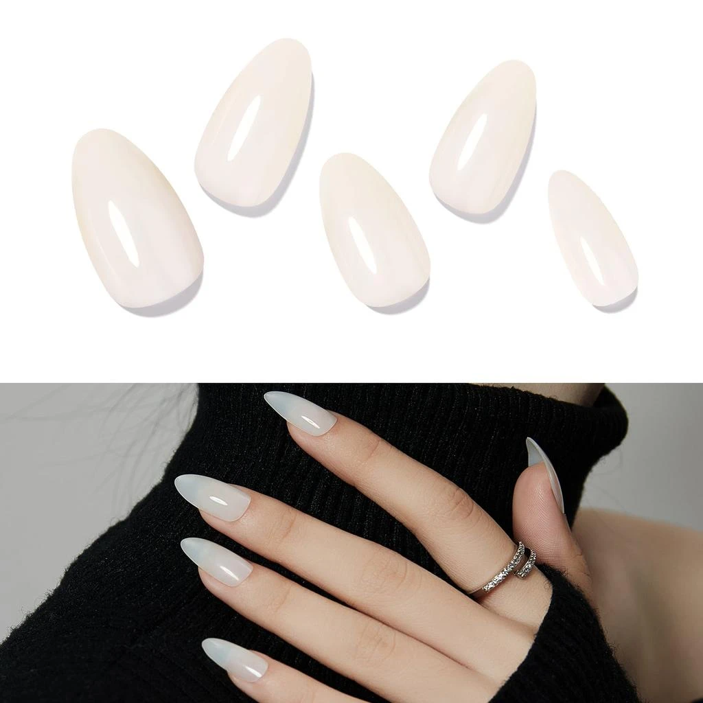 商品[国内直发] MODELONES|Milky Way - 24 Fake Nails 12 Sizes Short Almond Press on Nails Kit,价格¥75,第1张图片