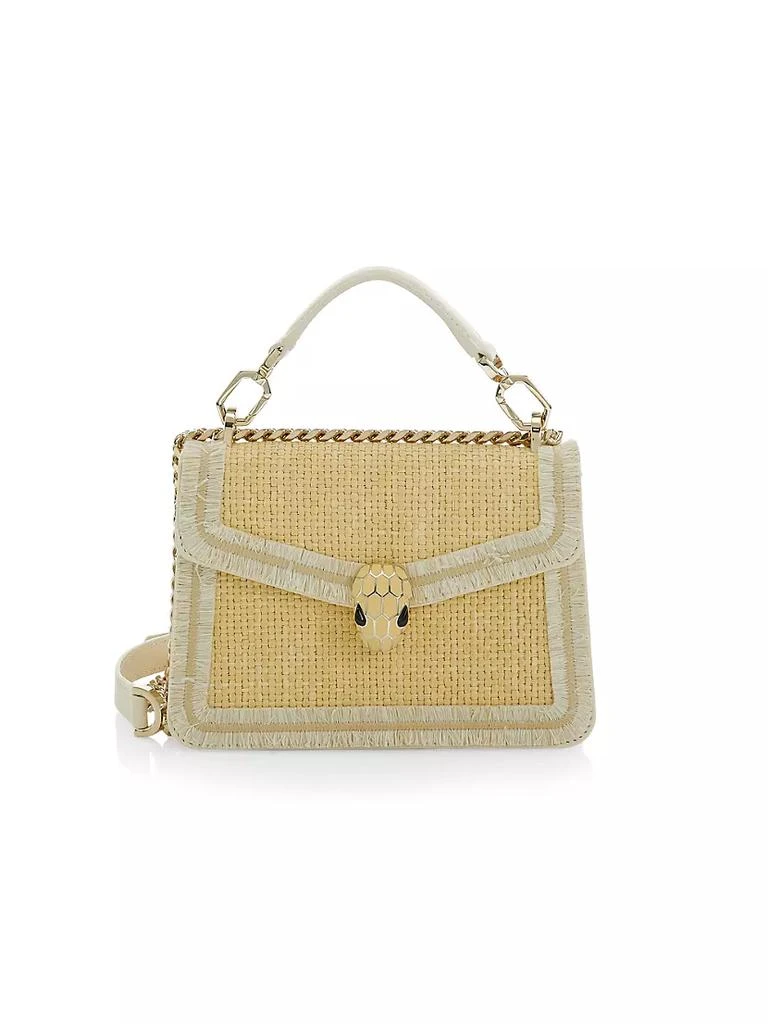 商品BVLGARI|Serpenti Diamond Blast Raffia Top Handle Bag,价格¥19883,第1张图片