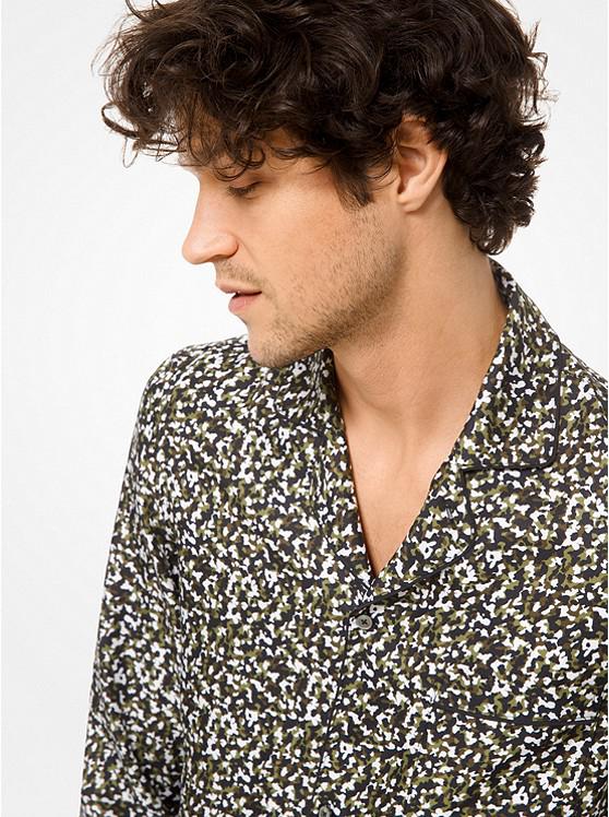 Camouflage Silk Pajama Shirt商品第2张图片规格展示