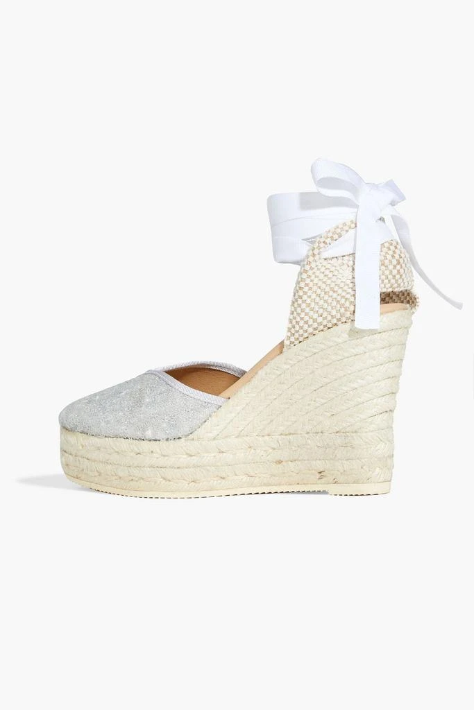 商品MANEBÍ|Sequin-embellished lace-up lamé wedge espadrilles,价格¥736,第3张图片详细描述